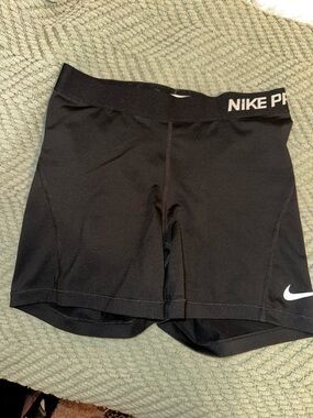 Nike Dri-FIT Black Performance Compression Shorts with White Logo